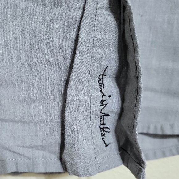 Travis Mathew Men's Button Up Shirt XL Gray Short Sleeve Cotton Poly Casual - Picture 5 of 10